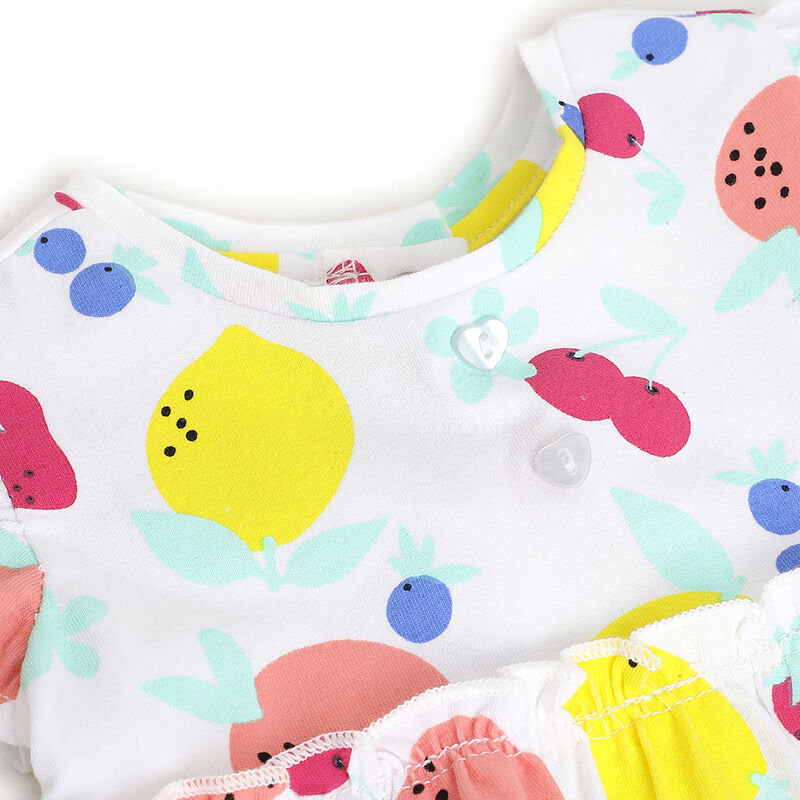 Girls Floral Printed Short Sleeve Dress image number 2